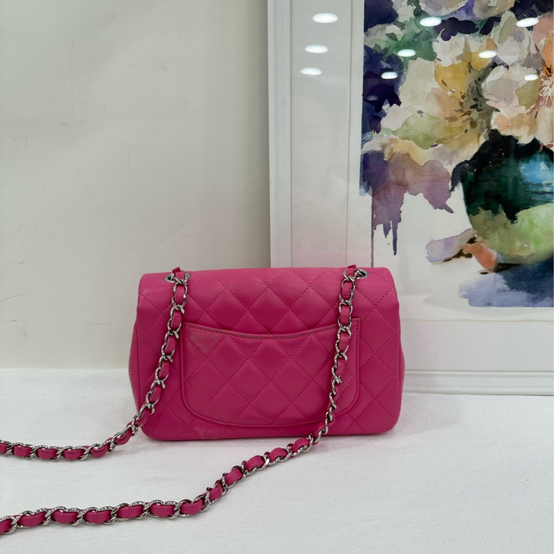 Chanel 香奈兒 CF 大mini粉紅 CF20cm,鐳射27開 有購證有卡-2