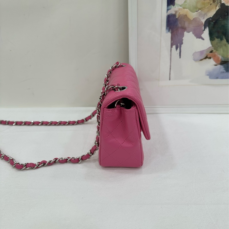 Chanel 香奈兒 CF 大mini粉紅 CF20cm,鐳射27開 有購證有卡-3