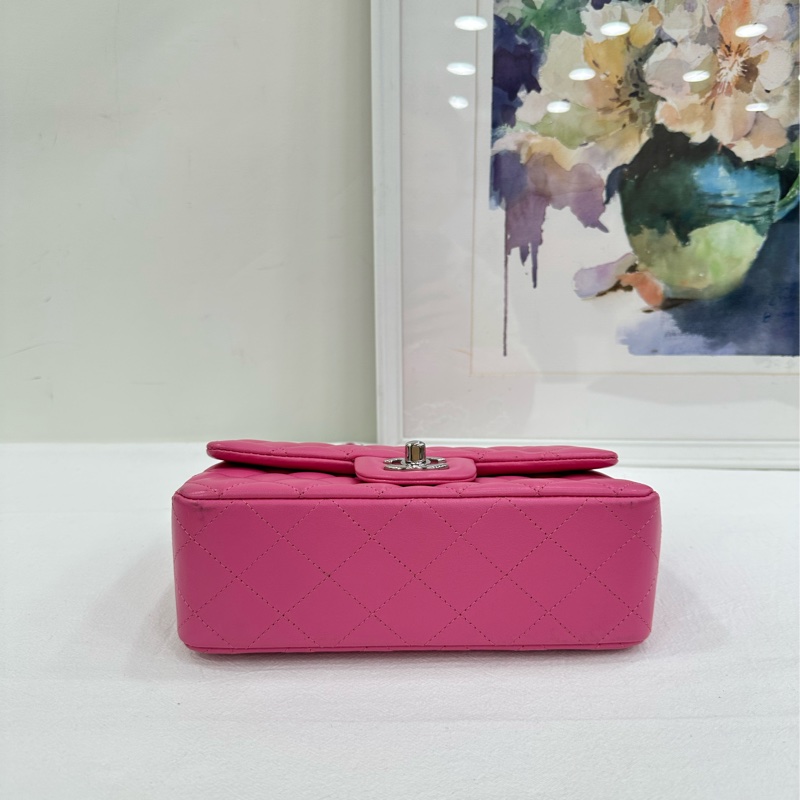 Chanel 香奈兒 CF 大mini粉紅 CF20cm,鐳射27開 有購證有卡-6