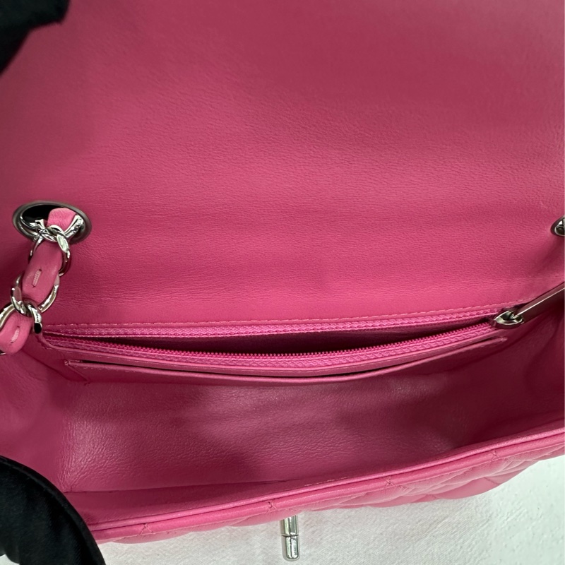 Chanel 香奈兒 CF 大mini粉紅 CF20cm,鐳射27開 有購證有卡-8