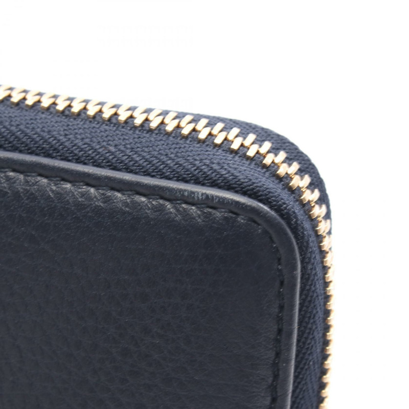 GUCCI Soho Interlocking G Around 拉鍊長版皮夾 291102 皮革 海軍藍 二手-8