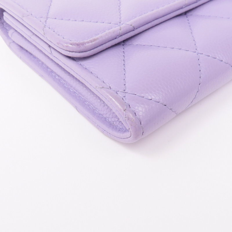 CHANEL 牛皮皮革Wallet金扣錢包-7