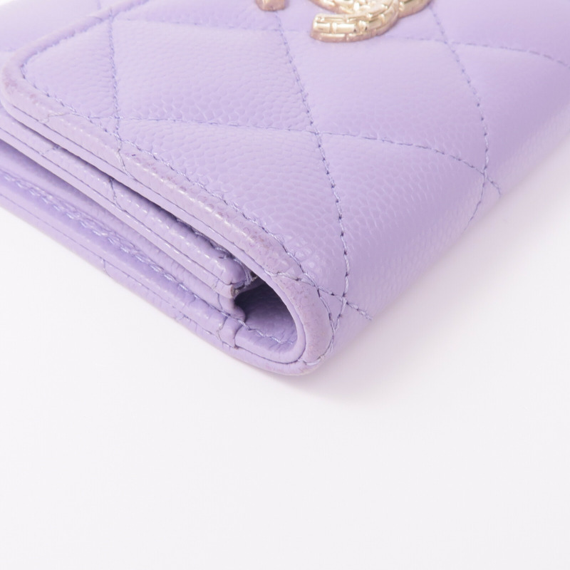 CHANEL 牛皮皮革Wallet金扣錢包-8