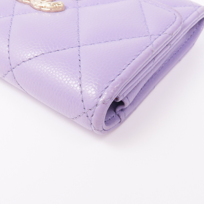 CHANEL 牛皮皮革Wallet金扣錢包-9