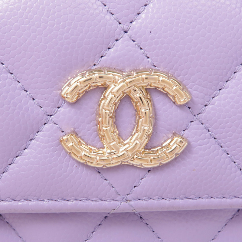 CHANEL 牛皮皮革Wallet金扣錢包-10
