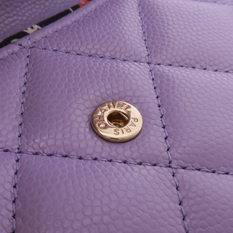 CHANEL 牛皮皮革Wallet金扣錢包-11