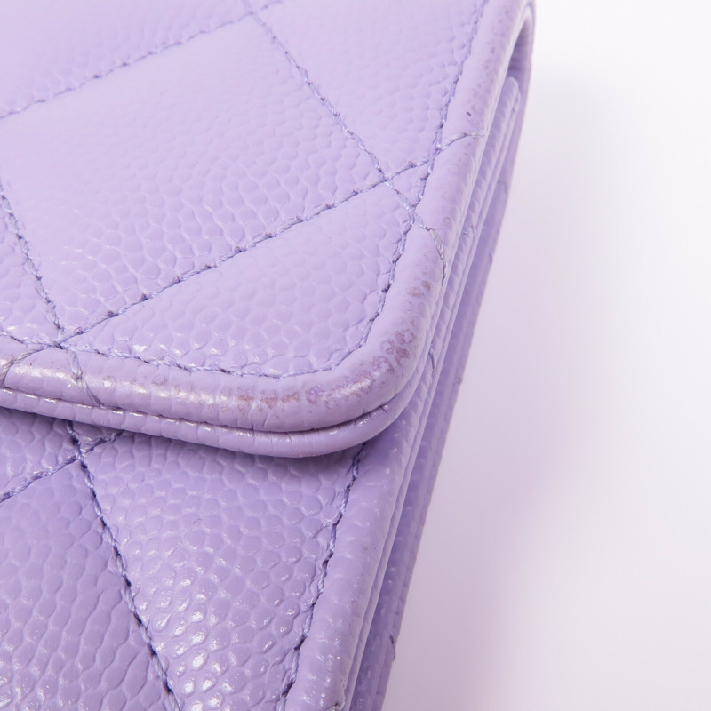 CHANEL 牛皮皮革Wallet金扣錢包-13