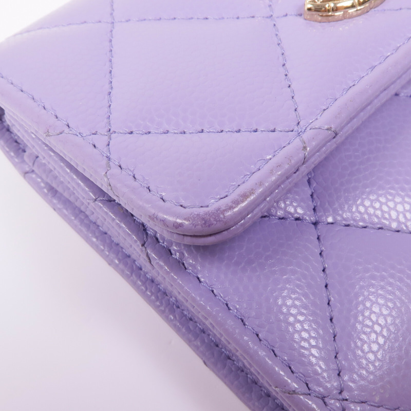 CHANEL 牛皮皮革Wallet金扣錢包-18