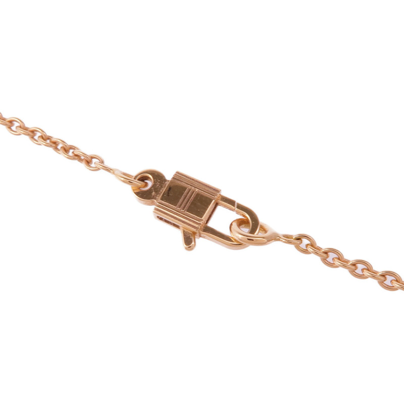 HERMES 18K玫瑰金Kelly Cadenas Necklace鑽石項鍊-3