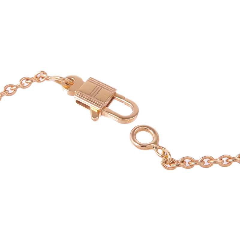 HERMES 18K玫瑰金Kelly Cadenas Necklace鑽石項鍊-4