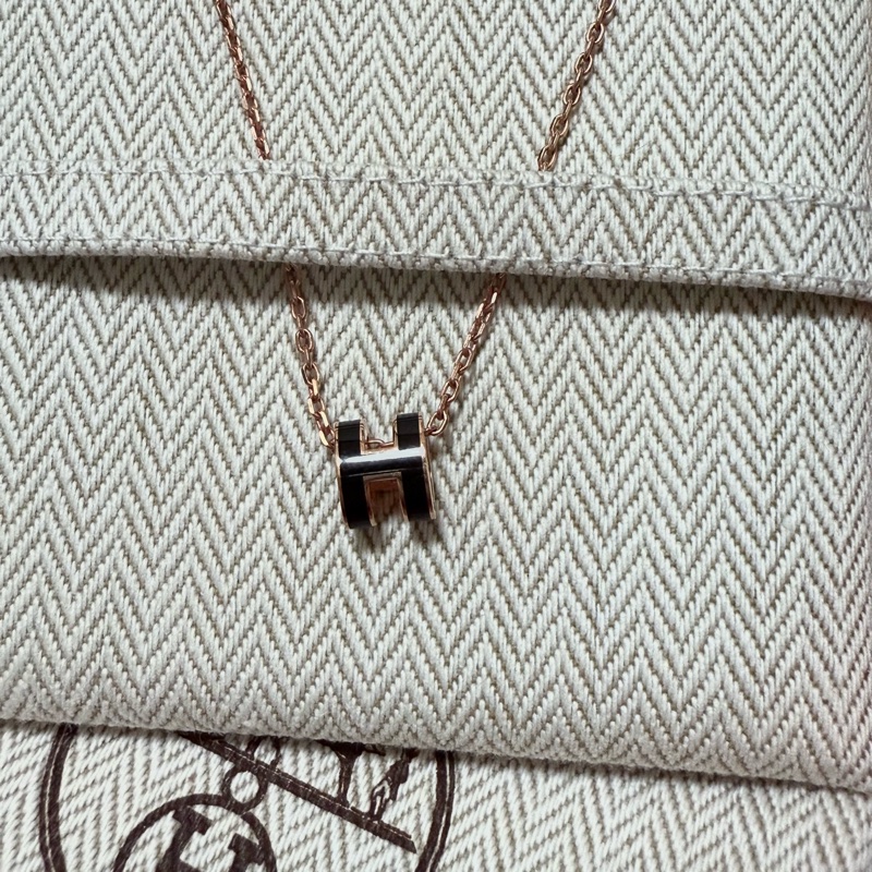 愛馬仕mini pop H黑金項鍊-1