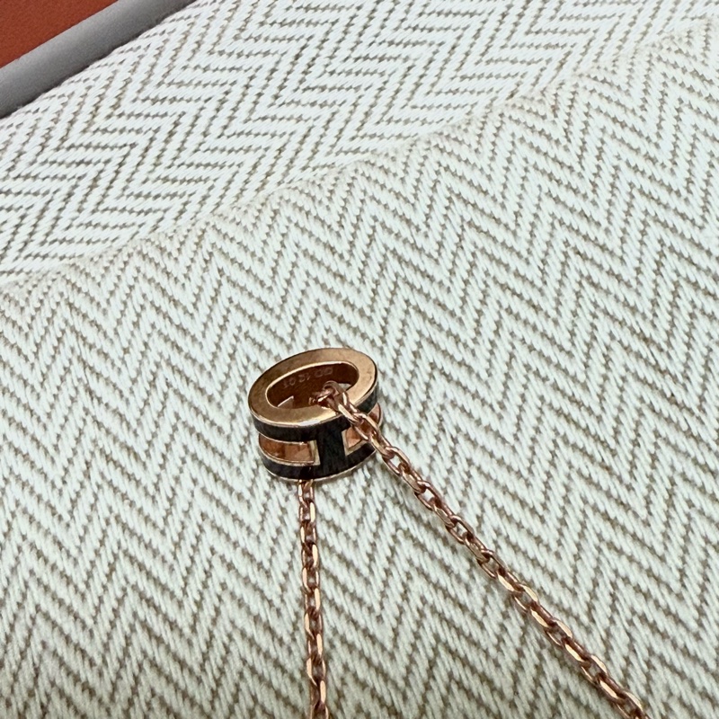 愛馬仕mini pop H黑金項鍊-3