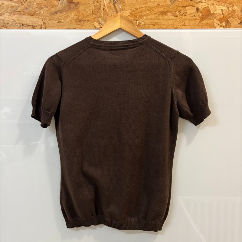 【美收精品】BURBERRY 茶色針織短袖 4-173【隔月月中將轉賣至日本 上架期限30天】-1