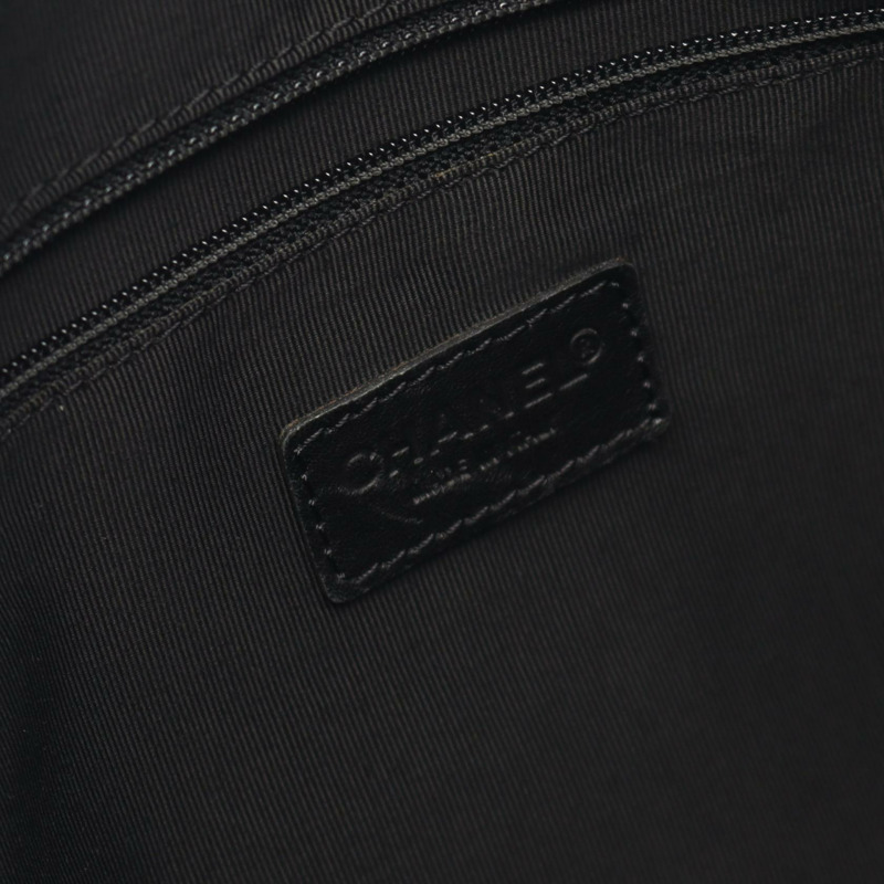 香奈兒 (CHANEL) 野性縫線托特手提包，黑色皮革，二手，女士，金色五金-3