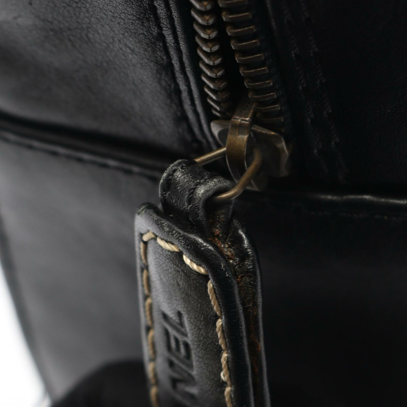 香奈兒 (CHANEL) 野性縫線托特手提包，黑色皮革，二手，女士，金色五金-9