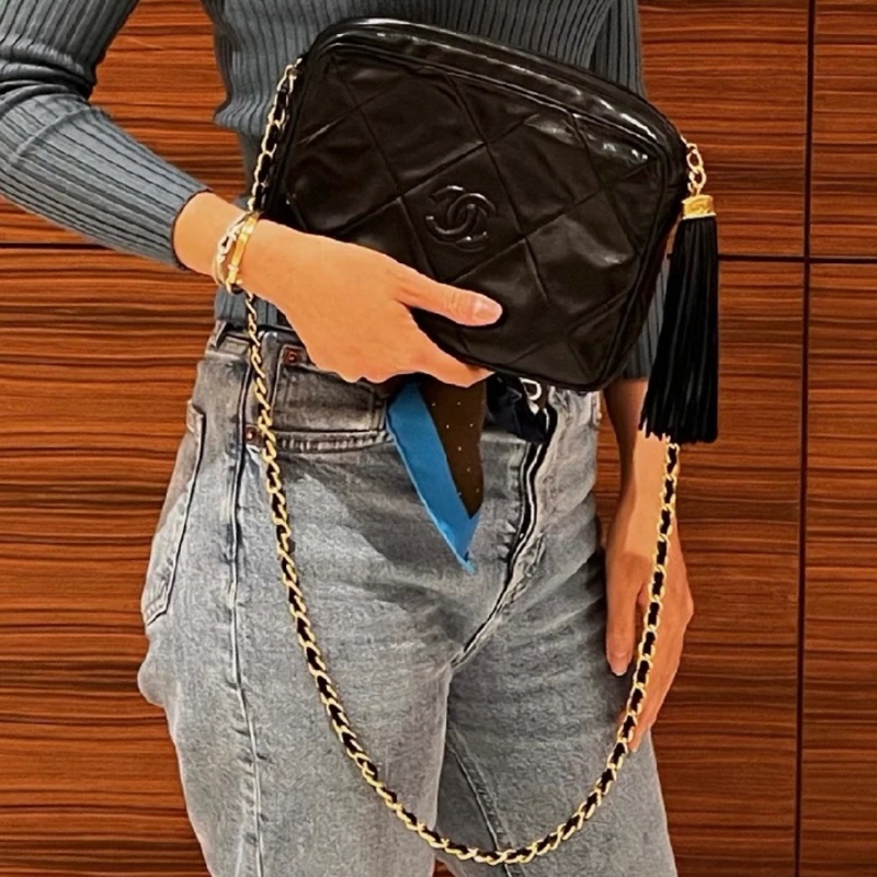 🌷Chanel 漆皮菱格紋協背包|經典花紋✦fufu style 精品✦ 氣質款|-0