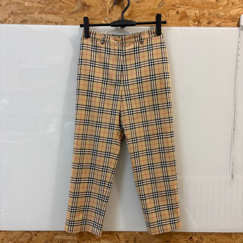 【美收精品】BURBERRY 茶色格紋長褲 4-189【隔月月中將轉賣至日本 上架期限30天】-0