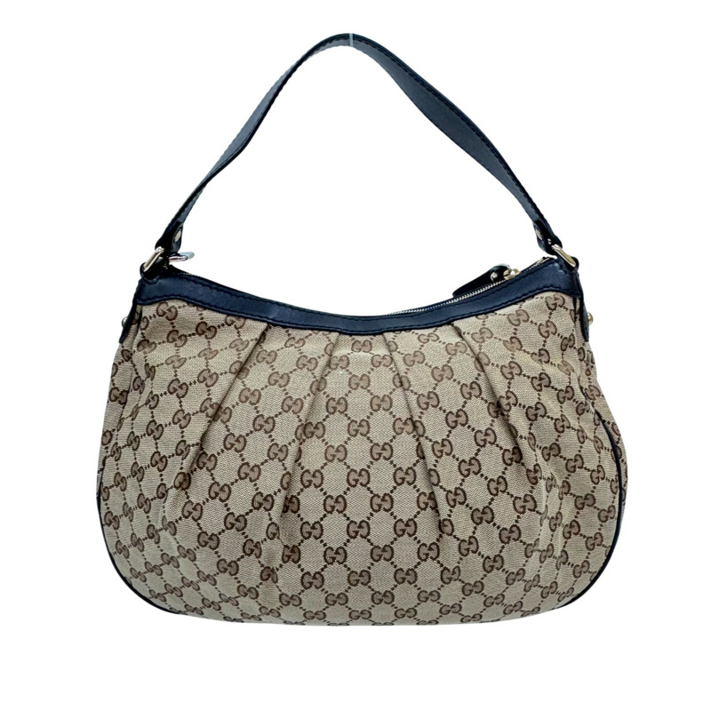 棕色帆布 牛皮 手提包【GUCCI 古馳】 232955-2