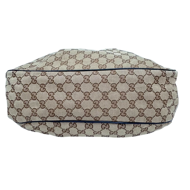 棕色帆布 牛皮 手提包【GUCCI 古馳】 232955-3