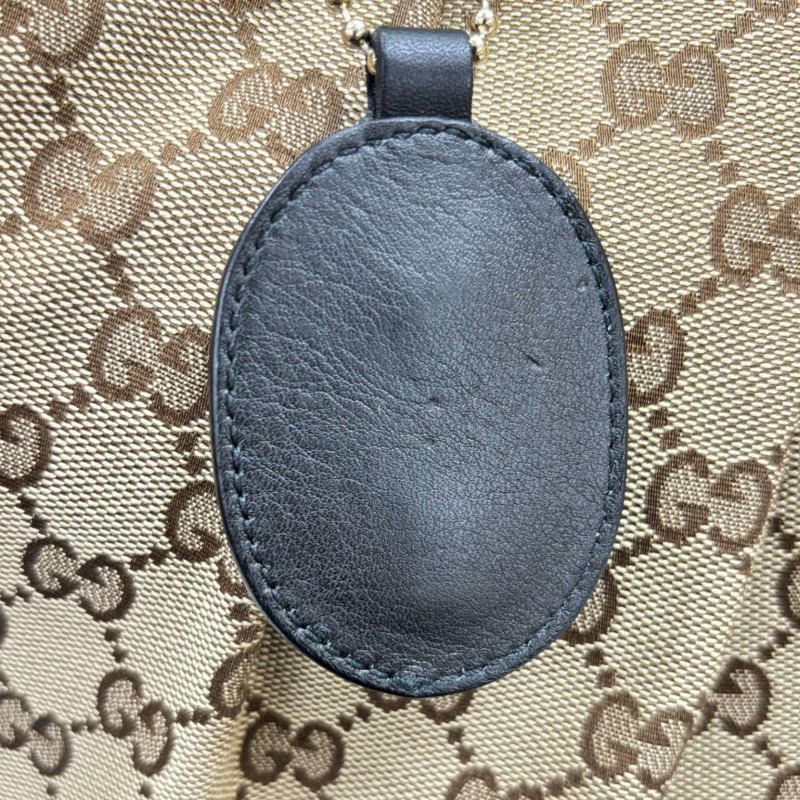 棕色帆布 牛皮 手提包【GUCCI 古馳】 232955-10