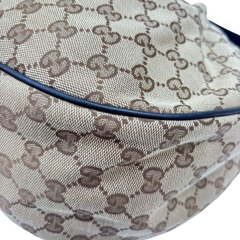 棕色帆布 牛皮 手提包【GUCCI 古馳】 232955-13