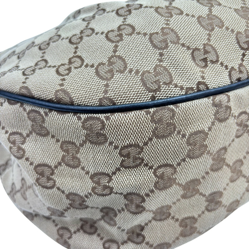 棕色帆布 牛皮 手提包【GUCCI 古馳】 232955-14