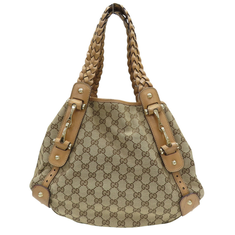 卡其色 緹花帆布 肩背包【GUCCI 古馳】 162900-0