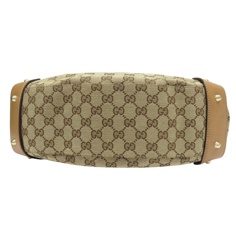 卡其色 緹花帆布 肩背包【GUCCI 古馳】 162900-3