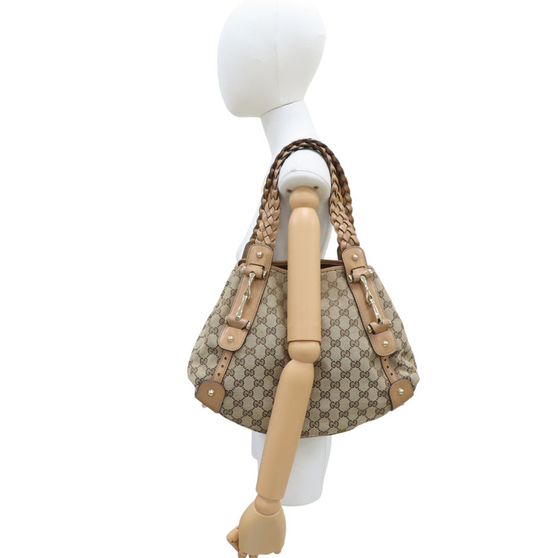 卡其色 緹花帆布 肩背包【GUCCI 古馳】 162900-8