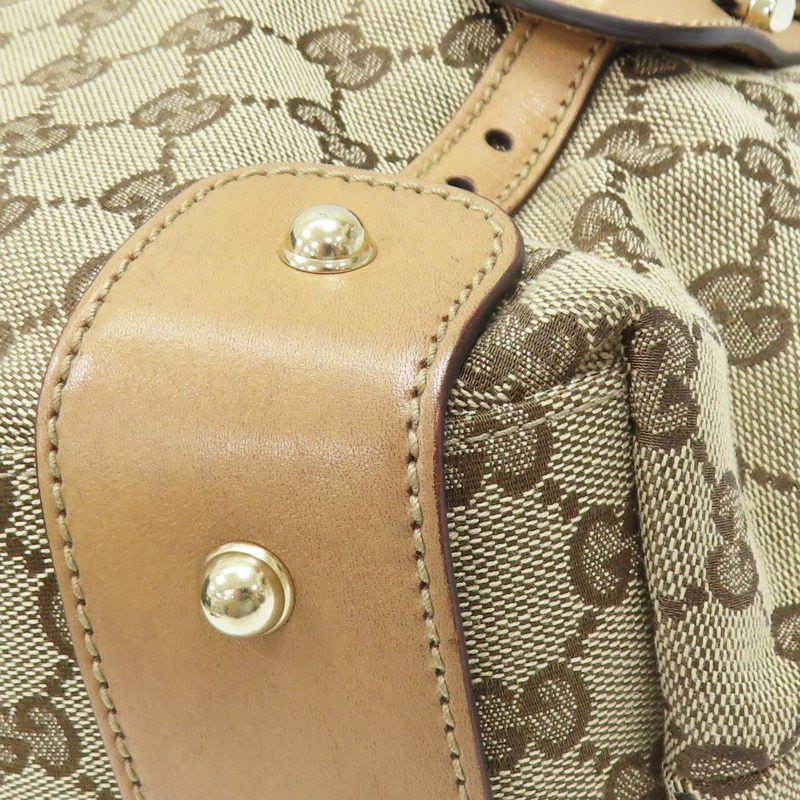 卡其色 緹花帆布 肩背包【GUCCI 古馳】 162900-10