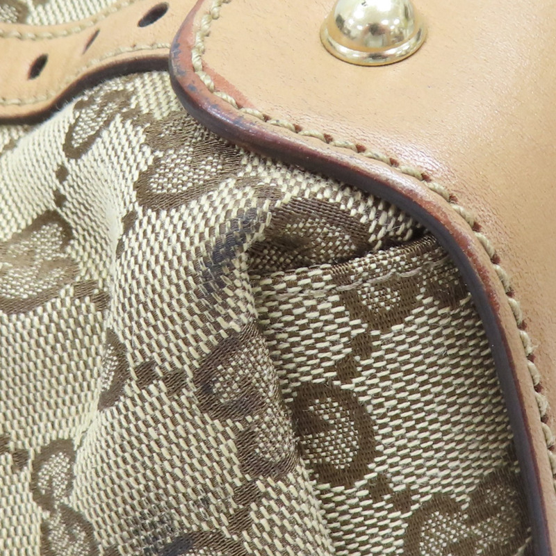 卡其色 緹花帆布 肩背包【GUCCI 古馳】 162900-11