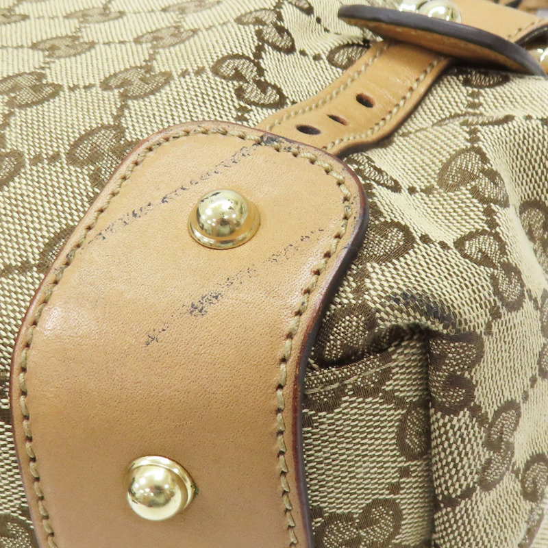 卡其色 緹花帆布 肩背包【GUCCI 古馳】 162900-12