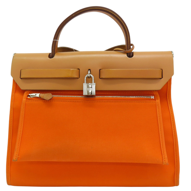 橘色 帆布 Herbag 31 兩用包 口P刻【HERMES 愛馬仕】 口P-1