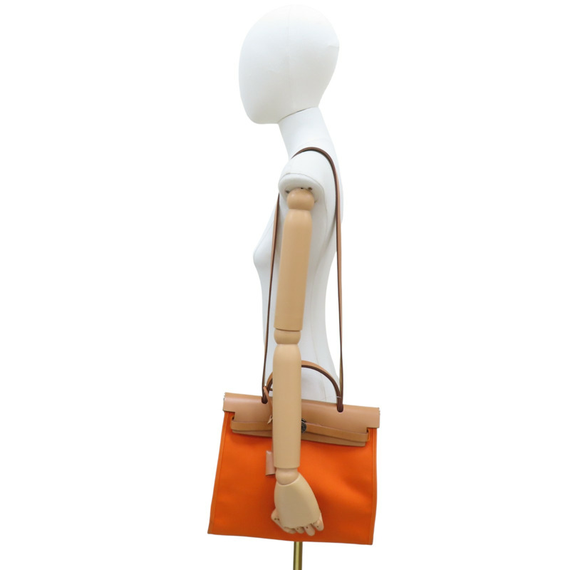 橘色 帆布 Herbag 31 兩用包 口P刻【HERMES 愛馬仕】 口P-9