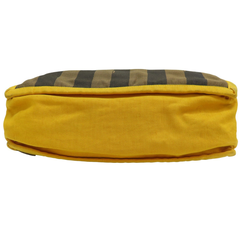 棕色 帆布 條紋 手提包【FENDI 芬迪】 8BH252-3