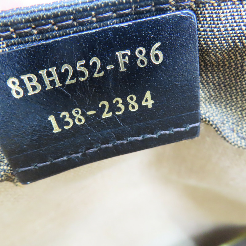 棕色 帆布 條紋 手提包【FENDI 芬迪】 8BH252-7