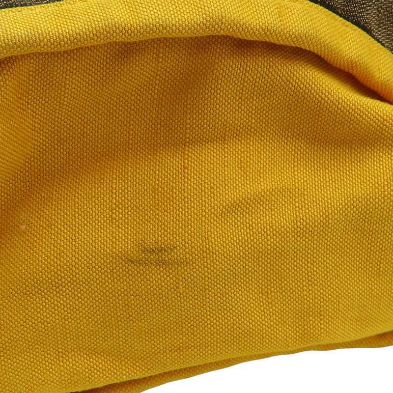 棕色 帆布 條紋 手提包【FENDI 芬迪】 8BH252-13