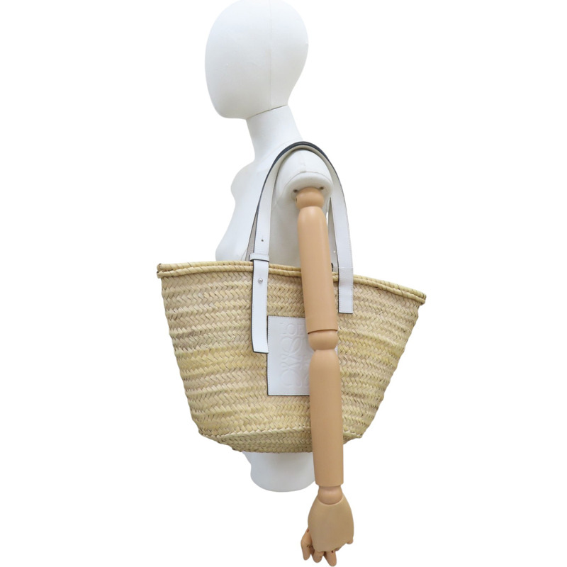 米色 竹籐編織 肩背包【LOEWE 羅威】-7