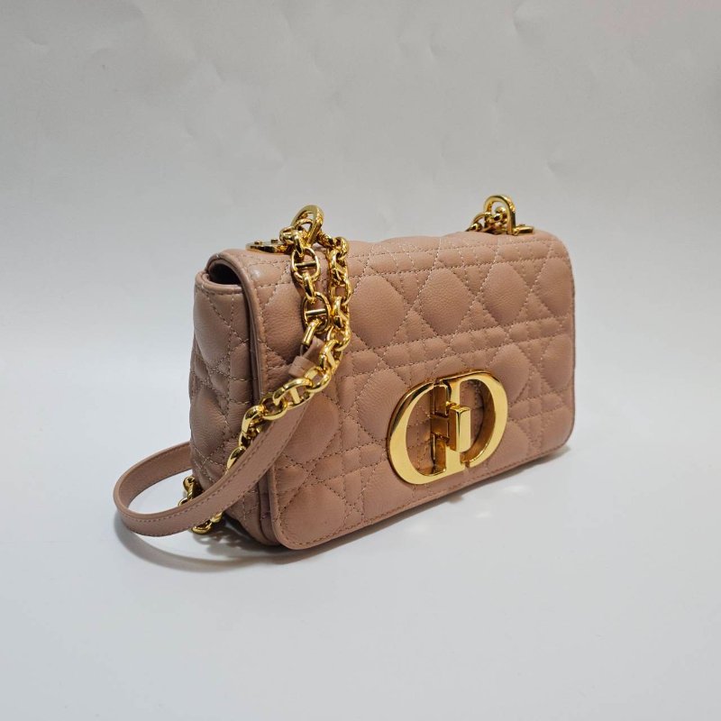 Dior 胭脂粉牛皮Caro小號肩斜背包M9241UWHC-1