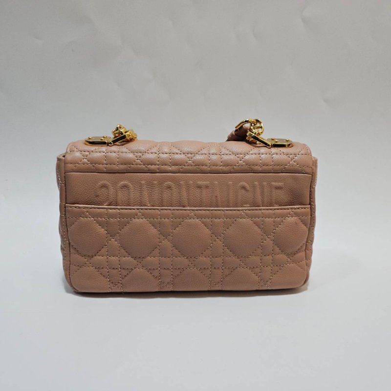 Dior 胭脂粉牛皮Caro小號肩斜背包M9241UWHC-3