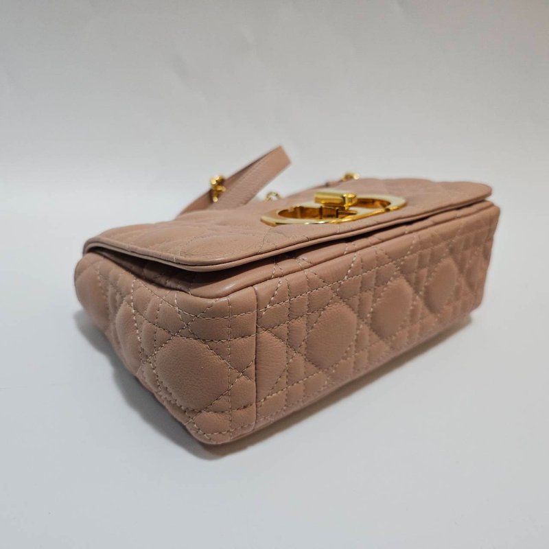 Dior 胭脂粉牛皮Caro小號肩斜背包M9241UWHC-5