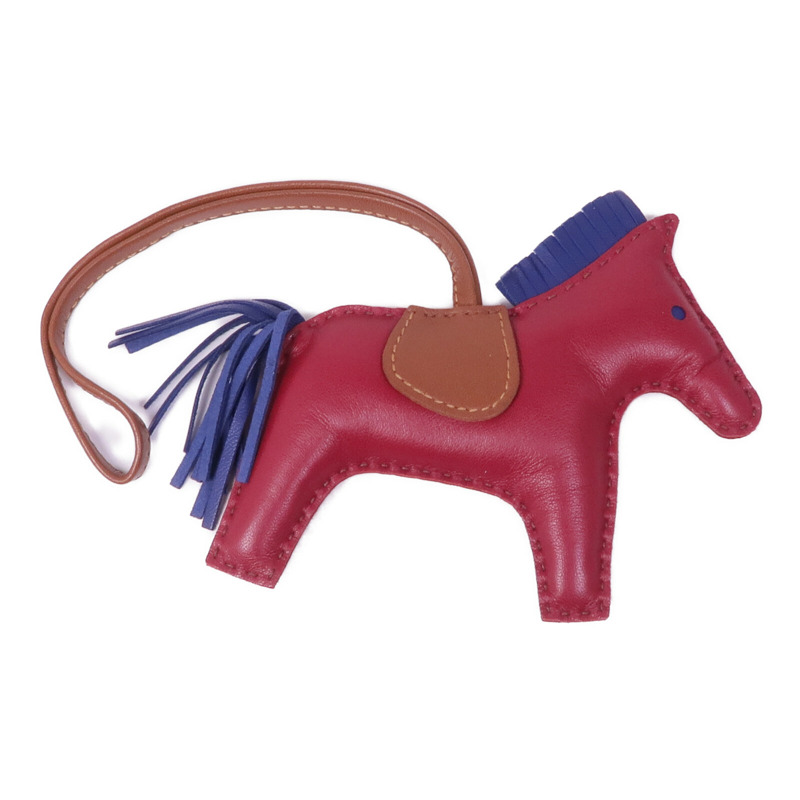 HERMES Milo皮革Rodeo MM掛飾Rubis/Fauve-1