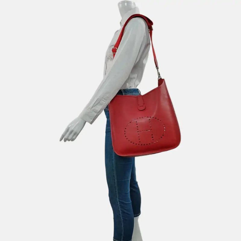 HERMÈS Evelyne GM 正紅色Epsom牛皮伊芙琳肩背包 可拆卸肩帶-1