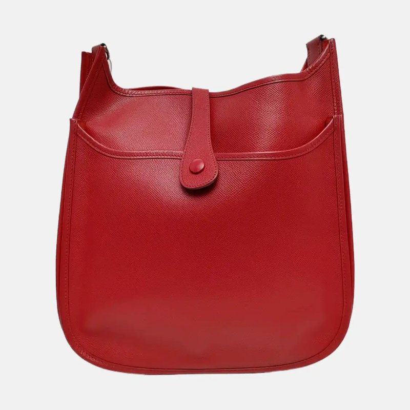 HERMÈS Evelyne GM 正紅色Epsom牛皮伊芙琳肩背包 可拆卸肩帶-2