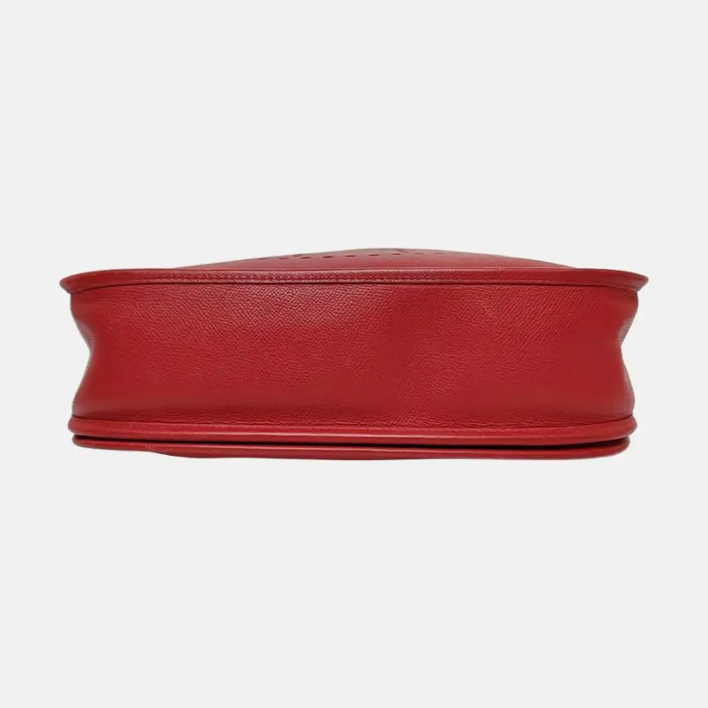 HERMÈS Evelyne GM 正紅色Epsom牛皮伊芙琳肩背包 可拆卸肩帶-5