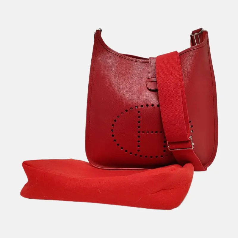 HERMÈS Evelyne GM 正紅色Epsom牛皮伊芙琳肩背包 可拆卸肩帶-6