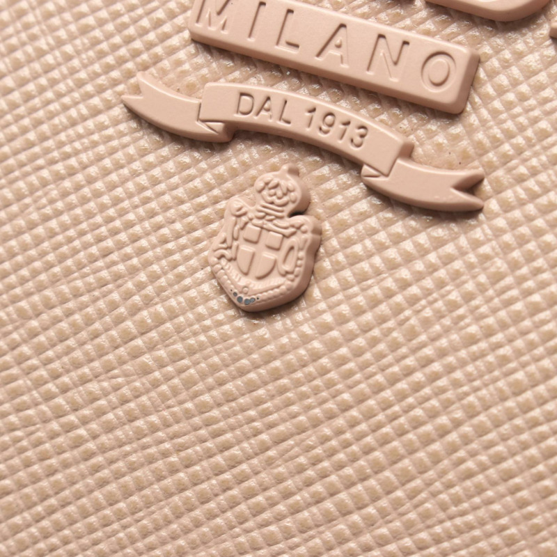 PRADA 粉紅女士拉鍊長皮夾,Saffiano 皮革材質,二手。-10