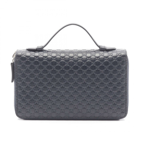 GUCCI Micro Guccisima Around 長版皮夾/手拿包 449246 皮革 海軍藍 二手