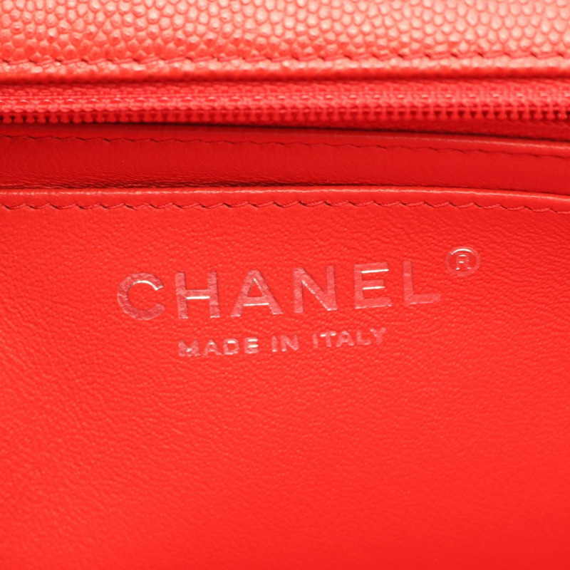 香奈兒 (CHANEL) 人字紋 V 字縫線鏈條斜挎單肩包 A35200 皮革 SHW 紅色 二手-3