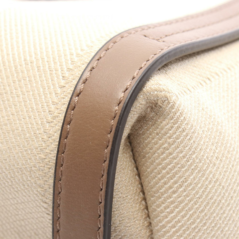 Chloe CARRY 手提單肩包 CH25US910P1924P 帆布皮革 米棕色 二手-4